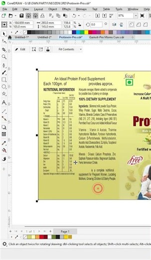 200 GM PROTEIN POWDER PACK DESIGN | CorelDraw Design Tutorial #coreldraw