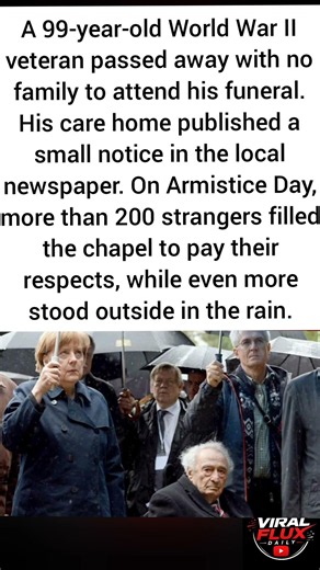 99-Year-Old WWII Veteran Dies Alone 200 Strangers Attend His Funeral in the Rain ❤️