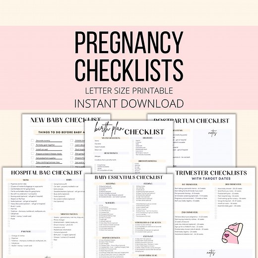 Pregnancy Checklists Bundle Printable, Pregnancy Planner to Do Lists PDF, Pregnancy Planning Digital Download, New Mom & Baby Checklists - Etsy
