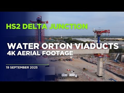 HS2 Delta Junction in 4K | Water Orton Viaducts Construction #HS2 #DroneFootage #UKInfrastructure