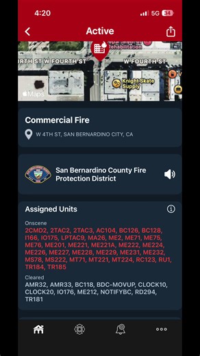 Commercial Structure Fire Report in San Bernardino