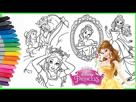 Mewarnai Princess Belle Disney Coloring Compilation