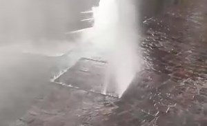 Woman narrowly escapes death after manhole cover explosion