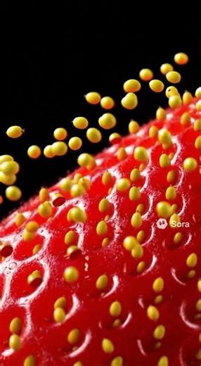 🤯Satisfying Strawberry Seed ERUPTION! 苺の種が噴き出す瞬間！🍓 #shorts #macro #oddlysatisfying