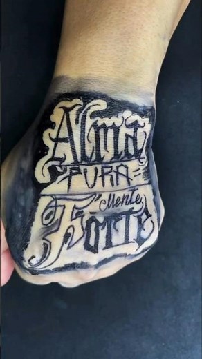 TEMPORARY TATTOO WITH PHRASE: PURE SOUL, STRONG MIND‼️ #tattoo #viralvideo #tattoo #phrases