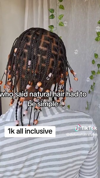 Affordable Natural Hairstyles with Hair Beads for 1k