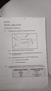 SECTION BQUESTION 2: ANIMAL NUTRITIONStart this question on a... | Filo