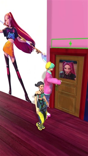 Rumi, Mira & Zoey Dance Through the Doors! 😱🔥 | #3dshorts #animation #3danimation #3danimated