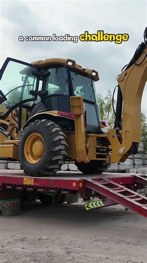 The Bucket Push Method for Loading a Backhoe. (When the Ramp is Too High for the Backhoe)