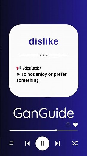 B1 English Word: DISLIKE | Meaning & Pronunciation