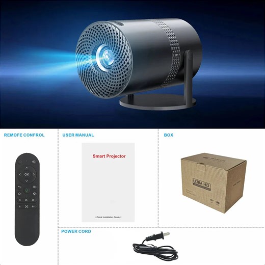 Salange P300 Mini Portable Projector - 4K 8K Video Decoding, 720P HD,