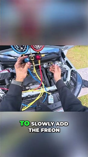 DIY Car AC Repair: Recharge Freon and Fix! #shorts