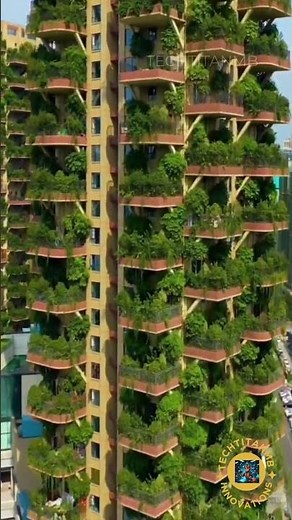🌿 Futuristic Green City & Vertical Gardens 🏙️ | Eco-Friendly Urban Living in 4K Aesthetic #Shorts