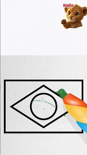 How to Draw Brazil Flag 🇧🇷 | Easy Flag Drawing