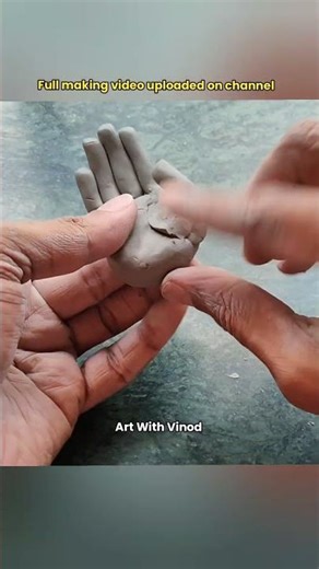 Ganesha hand making in clay - Ganpati kaise banate hain #clay #ganesha #shorts