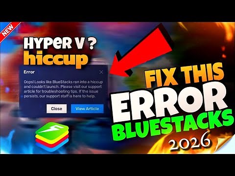 (2026) Fix BlueStacks run Into a Hiccup And Couldn't Launch Problem|Solve Bluestacks 5 Error Problem