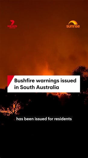 A bushfire warning has been issued for residents near Tooperang in South Australia, as a fire moves towards Nangkita, Mount Jagged and Mosquito Hill. #bushfire #fire #tooperang #southaustralia #mountcompass | 7NEWS Adelaide