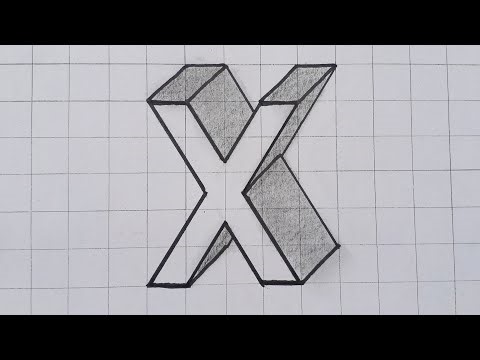 Simple 3d Drawing Letter X For Beginners / How To Draw Easy Art Capital Alphabet Step By Step