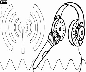 The radio, a communication media coloring page printable game