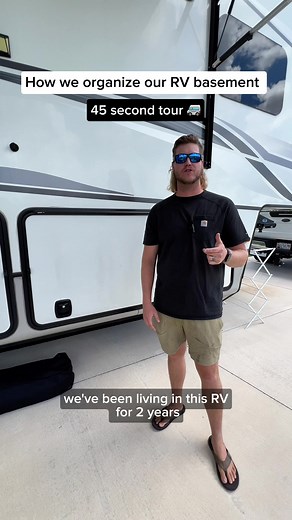 How to organize your rv basement #rvtips #rveducation #rvbasement #rvstorage #rvhack #fulltimerv