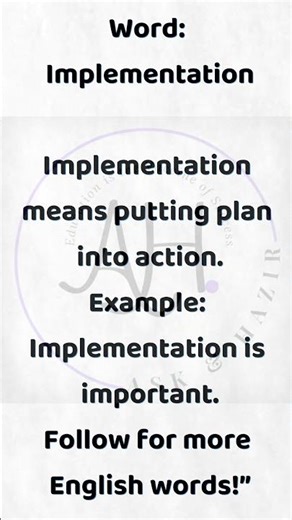 Implementation Word Meaning Explained Easily