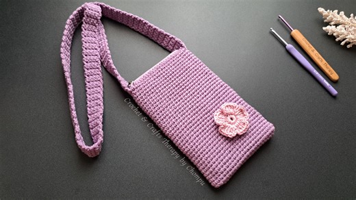 23K views · 225 reactions | DIY Tutorial  How to Crochet Phone Bag with Zipper Crochet Gift Ideas  Material: Cotton yarn 4 ply. Crochet hook 3.0 mm. Crochet hook 1.5 mm. Zipper 9 cm. Bag size: 11 x 17.5 cm, Strap 100 cm. #crochetgifts #crochetphonebag #crochetzipbag #easycrochet | Crochet & Crafts Therapy | Facebook