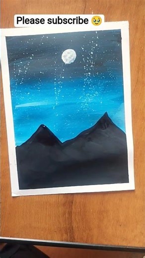 water colour night scenery 🌌 #shorts #nightscenerydrawing