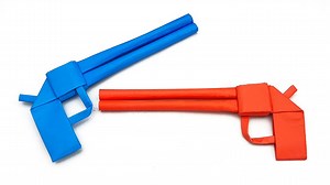 How To Make easy Paper Toy Gun For School Crafts | Origami gun | Making A Powerful Paper Pistol Gun #PaperToyGun #PaperPistol #origamiGun | Mr. Creator