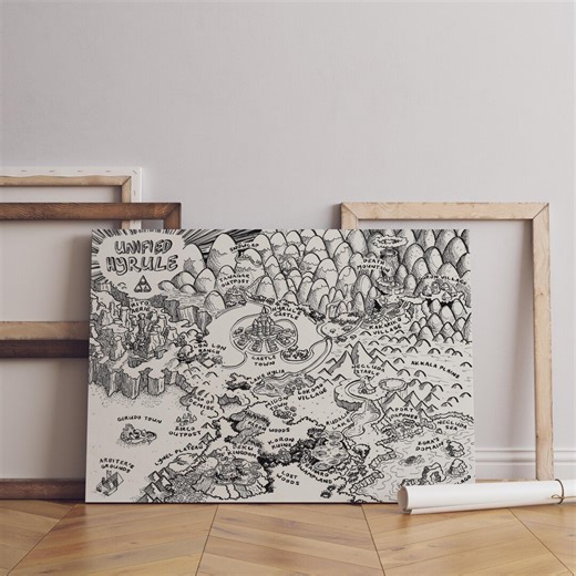 Buy Legend of Zelda Hyrule Map Poster, Breath of the Wild Gaming Wall Art, Link Print Online in India - Etsy