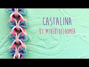 Rainbow Loom Bands Castalina By @TheBlueLoomer (No Hook, No Loom, two peg tutorial)
