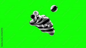 Fluid liquid blob, metaball morphing animation. Scattering, merging and flowing of glossy liquid deforming organic molecules