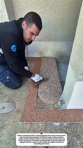 How to Install Exposed Aggregate Stone Carpet | Decorative Resin Flooring Installation Process