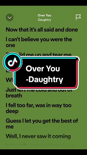 Over You - Daughtry Song Lyrics