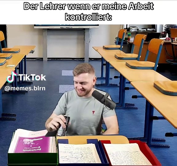 Der Lehrer bei der Arbeitskontrolle