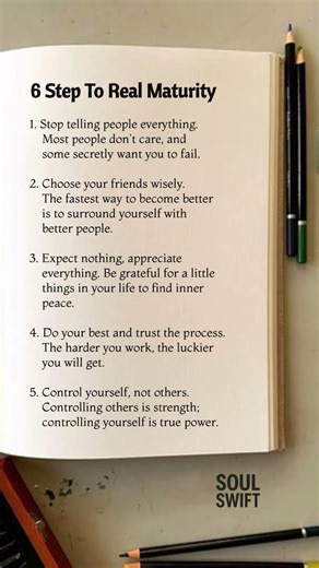 6 Steps to Real Maturity 🌱 | Life Lessons for Inner Strength 💪 #SoulSwift #LifeWisdom