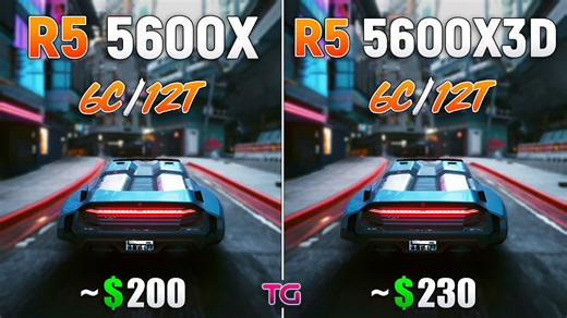 Ryzen 5 5600X vs Ryzen 5 5600X3D - Test in 8 games