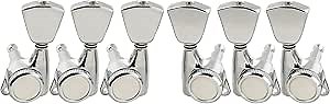 Musiclily Pro 3L+3R Guitar Locking Tuners 18:1 Ratio Lock String Tuning Key Pegs Machine Heads Replacement for LP SG Style Style Electric Folk or Acoustic Guitar, Chrome with Keystone Button