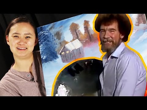 Beginner Painters Try To Paint Like Bob Ross