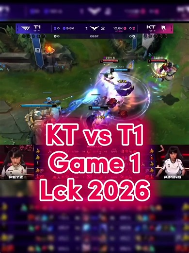 KT vs T1 Game 1 ⚔️ #lck2026 #t1 #ktrolster #lck #zicoreup