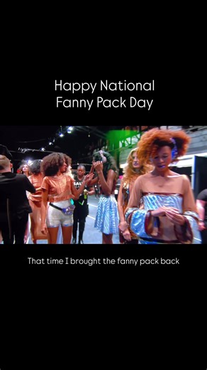 Happy National Fanny Pack Day!✨ Right before I went on Project Runway, I was helping clean out my late aunt’s apartment with my dad and aunts. The one thing I snagged was her fanny pack. She was a world traveler, so it felt right to wear it on the show to hold all my belongings. I had no idea it would become such a thing at that time.💫 #ProjectRunway #FannyPack #fypシ