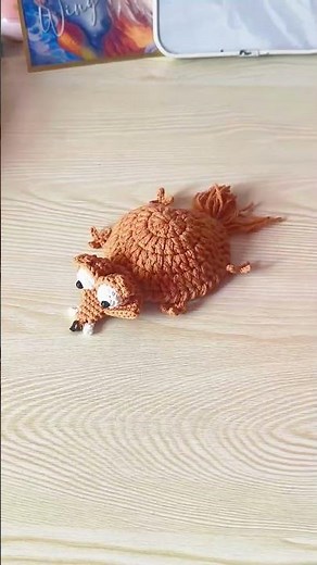 Crochet Flipping Over Squirrel Coaster... #handmade #diyideas