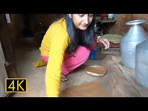 NEPALI GIRLS, BEAUTIFUL WOMAN IN NEPAL, VILLAGE LIFE IN NEPAL, CLEANING AND COOKING, 4K