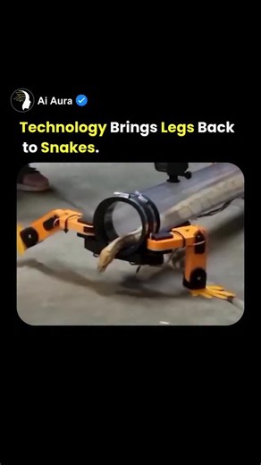 The Ai Aura on Instagram: "🐍✨ A YouTuber just gave SNAKES their legs back! Allen Pan built a robotic device that lets snakes actually walk using mechanical legs 🤯💻 A python even tested it out—and yes, it looked completely comfortable slithering in and out of its new “robot suit.” This is one of the wildest tech experiments you’ll see today… Would you dare to try this with a snake? 👀🔥 🎥 Credits: Allen Pan | YouTube #ai #artificialintelligence #airobot"