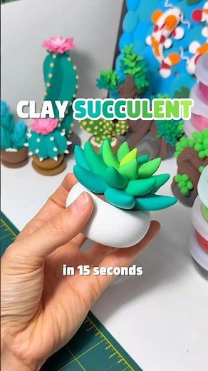The CUTEST clay succulent you’ve ever seen! 🪴 Watch the video tutorial how to clay! #clay #flowers