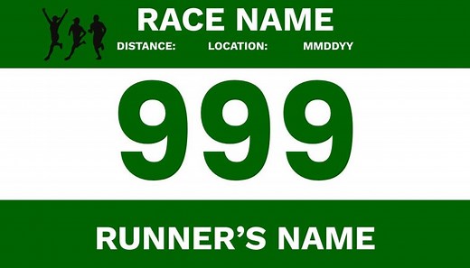 Printable Running Bib Template | Personalized Race Number | Editable Canva File | 4 in 1 Templates Running Printable - Etsy