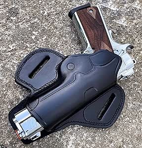 Ottoza Handmade Leather Gun Holster 1911 Holster Right Hand - OWB Holster for 1911 Gun Holster fits Most Models 1911 COLT- Kimber - Ruger and More Without Rail No:341