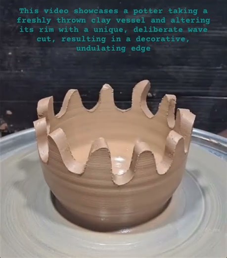 Wave cut pottery making #Pottery• #Ceramics• #ClayArt• #PotteryWheel #ThrowingClay #PotteryTechnique