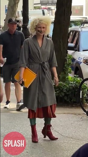 Jesse Buckley Gets Ready To Film In Make-up And Costume On 'The Bride' Set Filming In New York