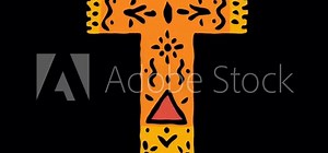 Letter T. 4K, Transparent Alpha channel. Cartoon Animation, Shake twitch effect. Ethnic ornament, national folk pattern in letter. 3 colors. Capital Letter T for ABC education, erudition, game.