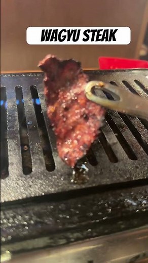 Flipping Wagyu steak on the grill made extra crispy #Wagyu #JapaneseFood #Steak